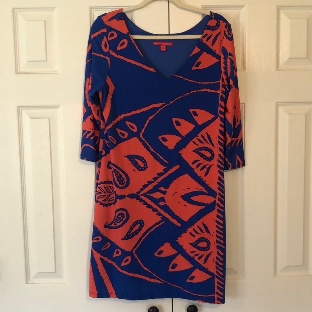 Nicola Antoni Patterned Dress- Great for SMU & Ole Miss fans!